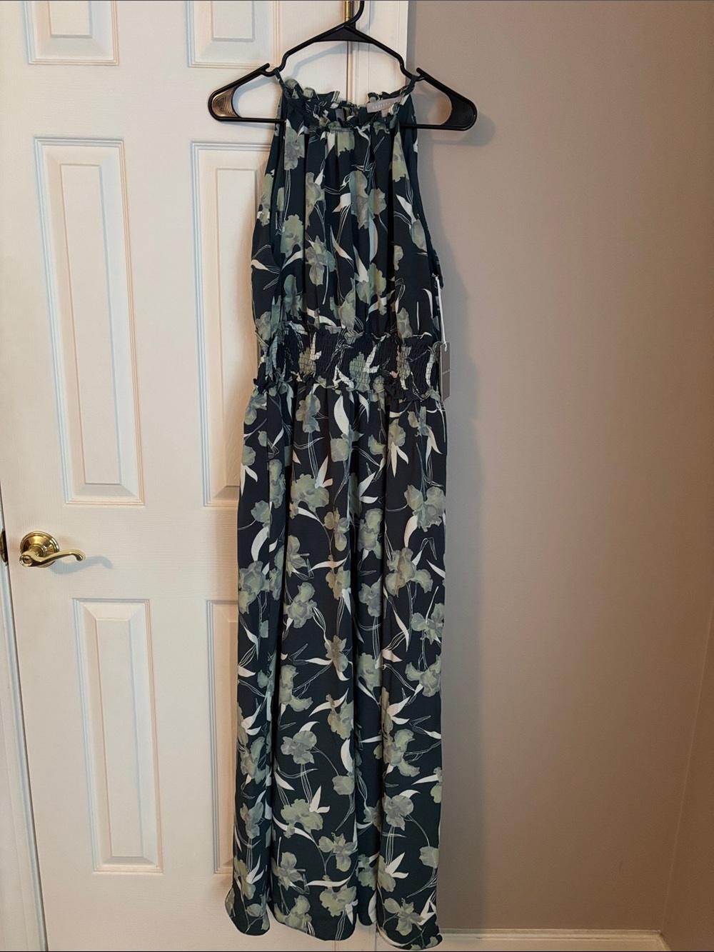 Chelsea28 Green Floral Halter Maxi Dress